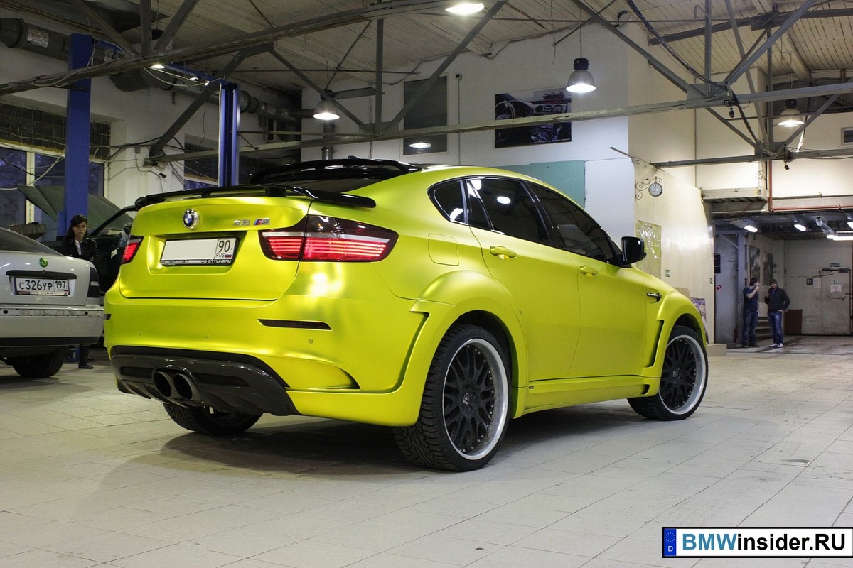 BMW X6 M Hamann в матовом желтом цвете от русского тюнинг-салона Re-Styling.