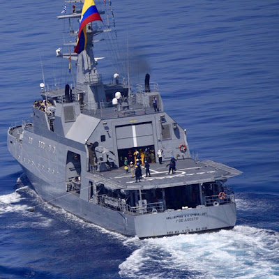 ARC 7 de Agosto de la Armada de Colombia, operando en misiones antipiratería frente a las costas de Somalia en el Oceáno Índico