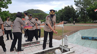 Hari Bhayangkara ke-75, Polres Pangkep  Ziarah di TMP Manggilu