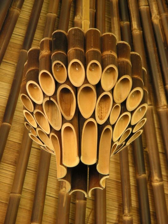 Contoh kerajinan  lampu hias  dari bambu  yang keren 