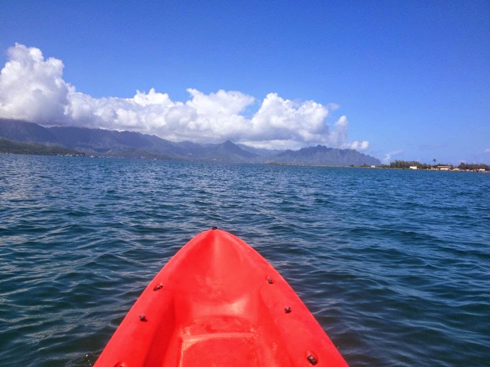 Hiking boots and bikinis Kayaking in Kaneohe Bay