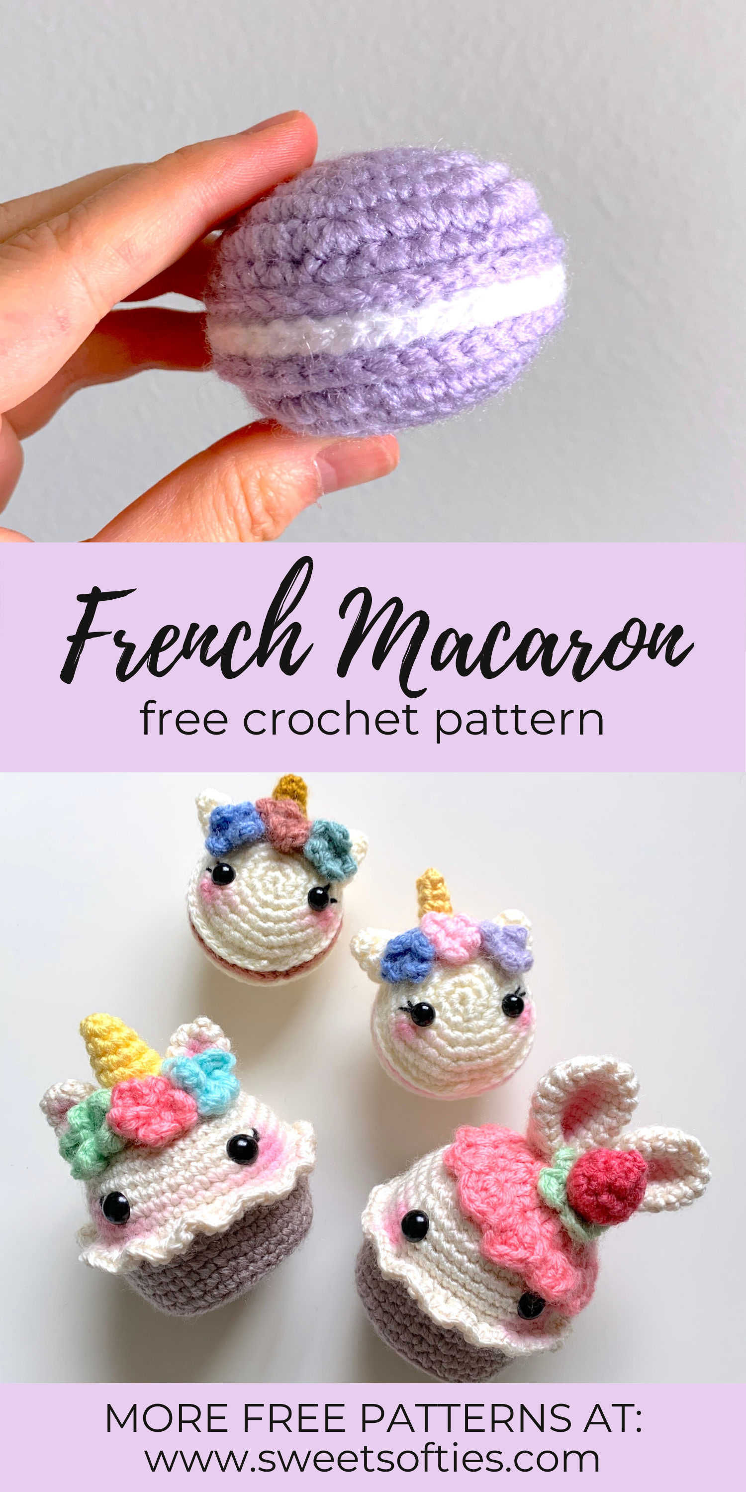French Macaron (Free Amigurumi Crochet Pattern &amp; Video Tutorial