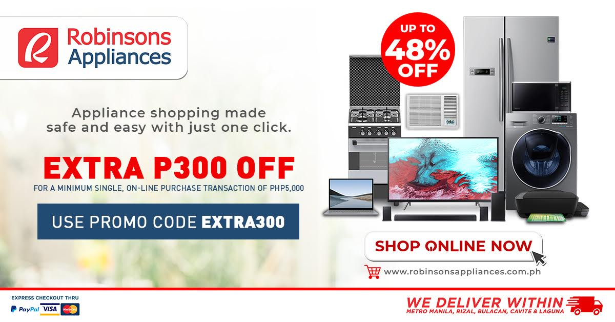 Robinsons Appliances Online shopping Extra Discount for Extra Safe