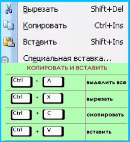 Как вставить или скопировать текст 