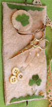 Shamrock Bunny Needle Case - Inside View