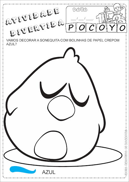 desenho para colorir pocoyo - Atividades para a Educação Infantil -  Cantinho do Saber