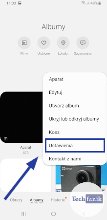 Ustawienia w galerii