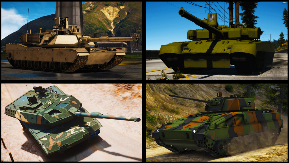 Top 4 GTA V Best Military Tank [Add On] Best Modding Vehicles