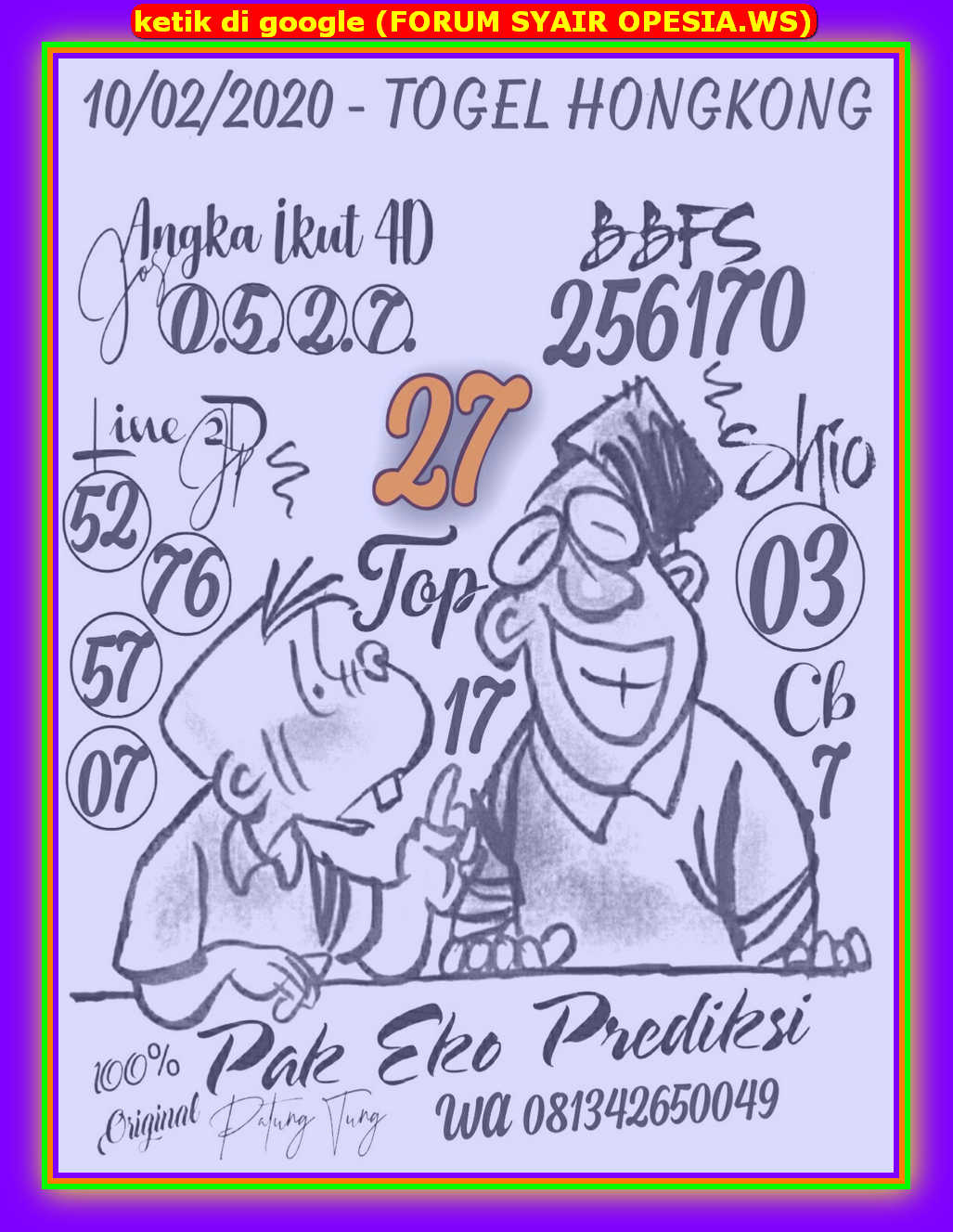 1 New Message Kode Syair Hongkong 10 Februari 2020 Forum Syair Togel Hongkong Singapura Sydney