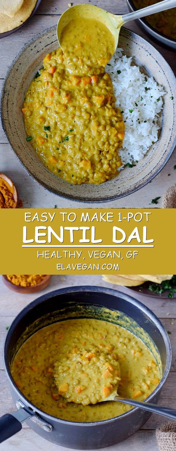 This healthy 1-pot lentil dal is creamy, satisfying and a great vegan comfort meal. The recipe is prepared in one pot and is very easy to make. This blog post is kindly sponsored by SUNFOOD, all thoughts and opinions are my own