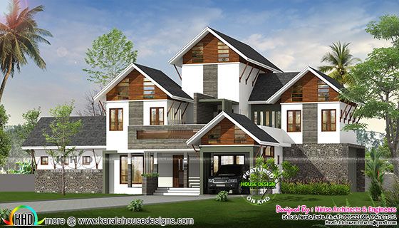 5 bedroom sloping roof luxury house