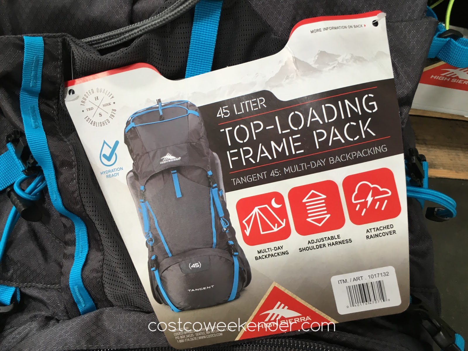 High Sierra Tangent 45 Top-Loading Internal Frame Pack | Costco Weekender