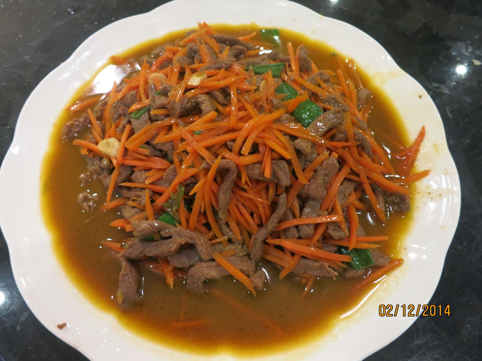 linspired Beef with Julienne Carrots