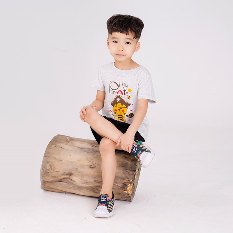 Unicorn Kids Áo phông cộc tay bé trai hình hổ cướp biển nhiều size