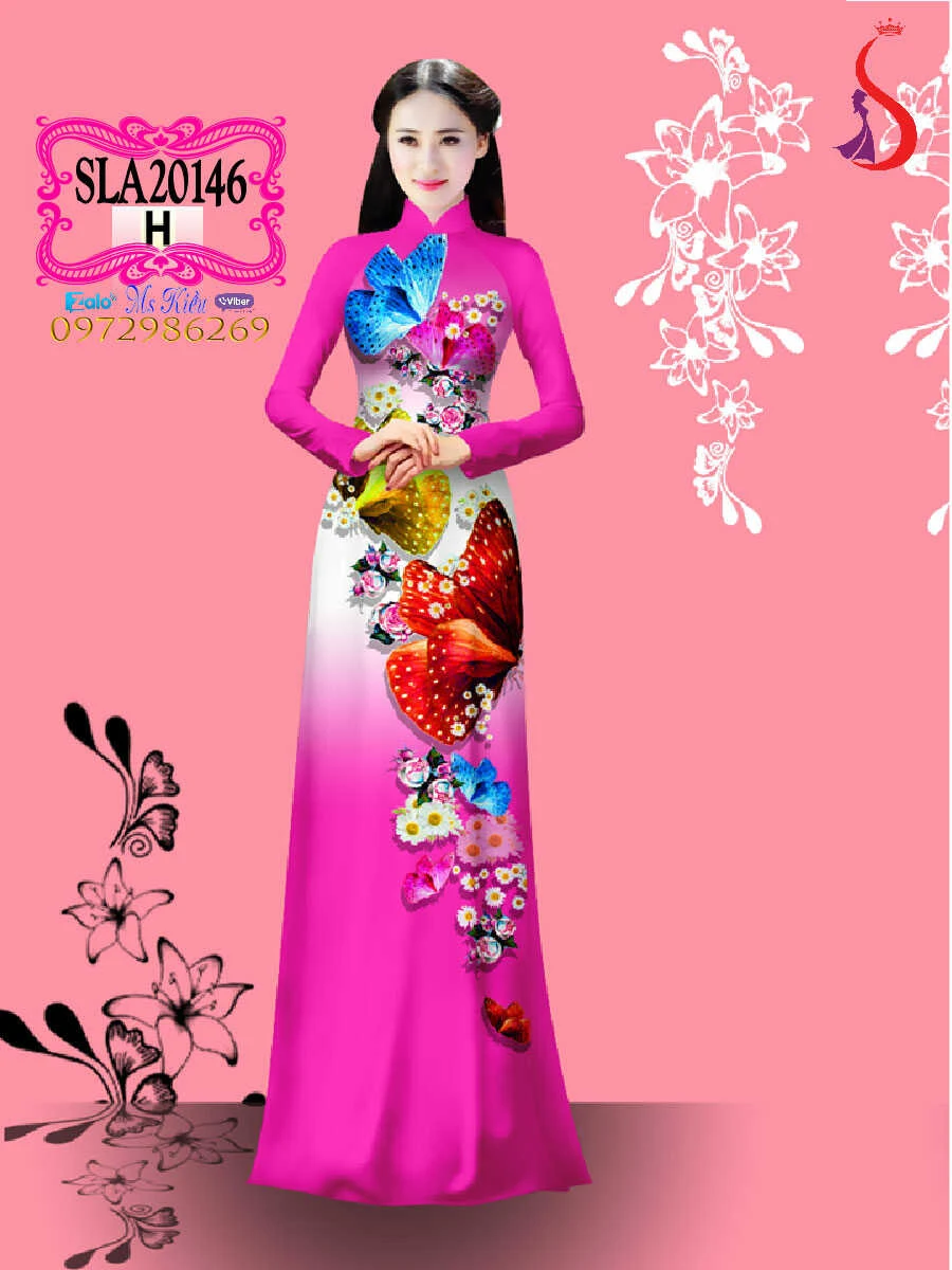 Vẻ đẹp bất tận của áo dài hoa cúc truyền thống Việt Nam LS129146