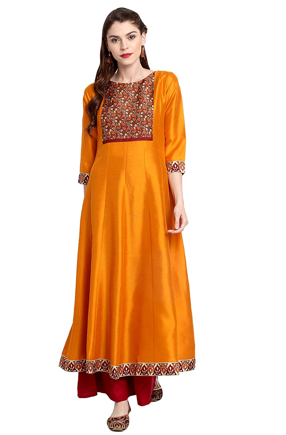 Janasya Women's Poly Silk Anarkali Kurta