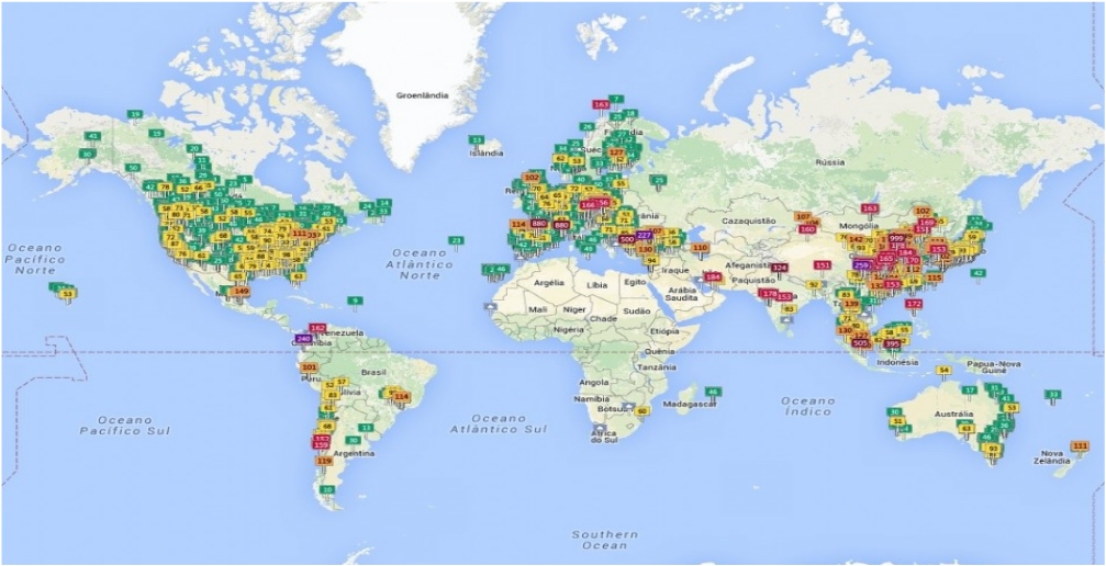 Center Vet: A poluição do ar no mundo em tempo real - Plataforma expõe ...