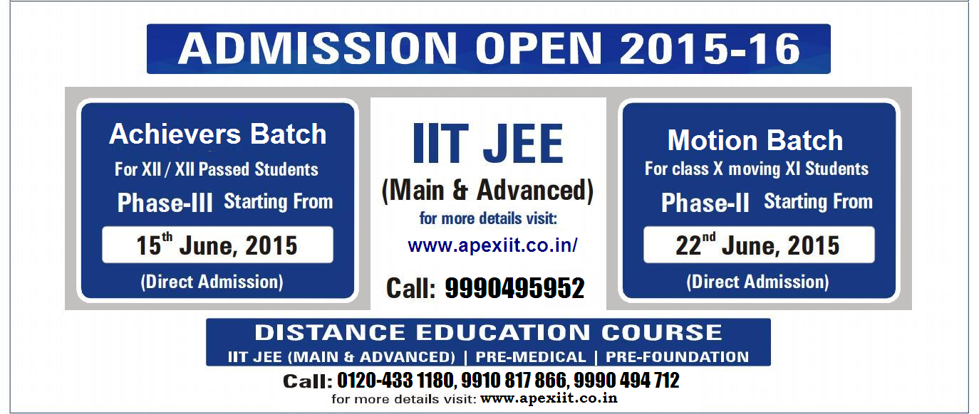 APEX INSTITUTE IIT / AIPMT Coaching for Droppers The Best Target