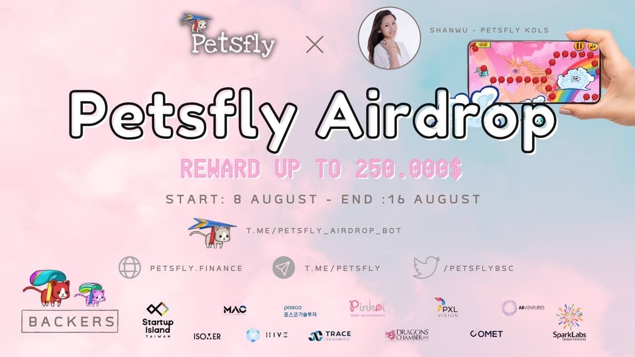 New Airdrop: PETSFLY AIRDROP ($PFF) || Reward: 100PFF tokens (~$10