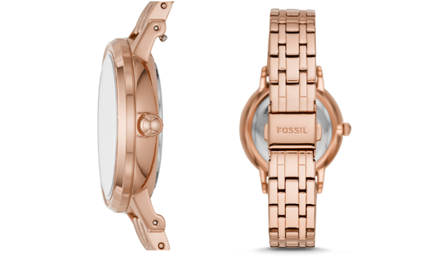 Tampilan Fossil Gwen Three-Hand Date Rose Gold-Tone Stainless Steel Watch ES4879