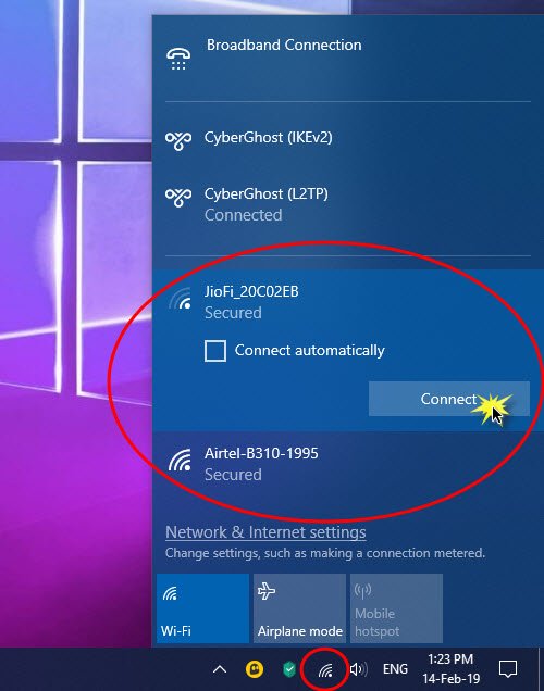 Windows10でインターネット接続を設定する方法