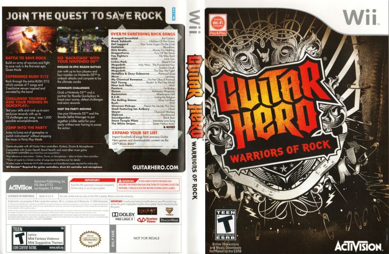 Guitar Hero Warriors of Rock Wii ISO Download Mundo Guitar Hero