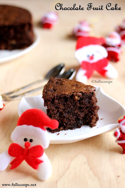 Chocolate Fruit Cake | Chocolate Christmas Cake Recipe ~ Full Scoops