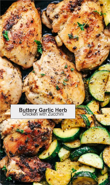 Buttery Garlic Herb Chicken with Zucchini | Think food