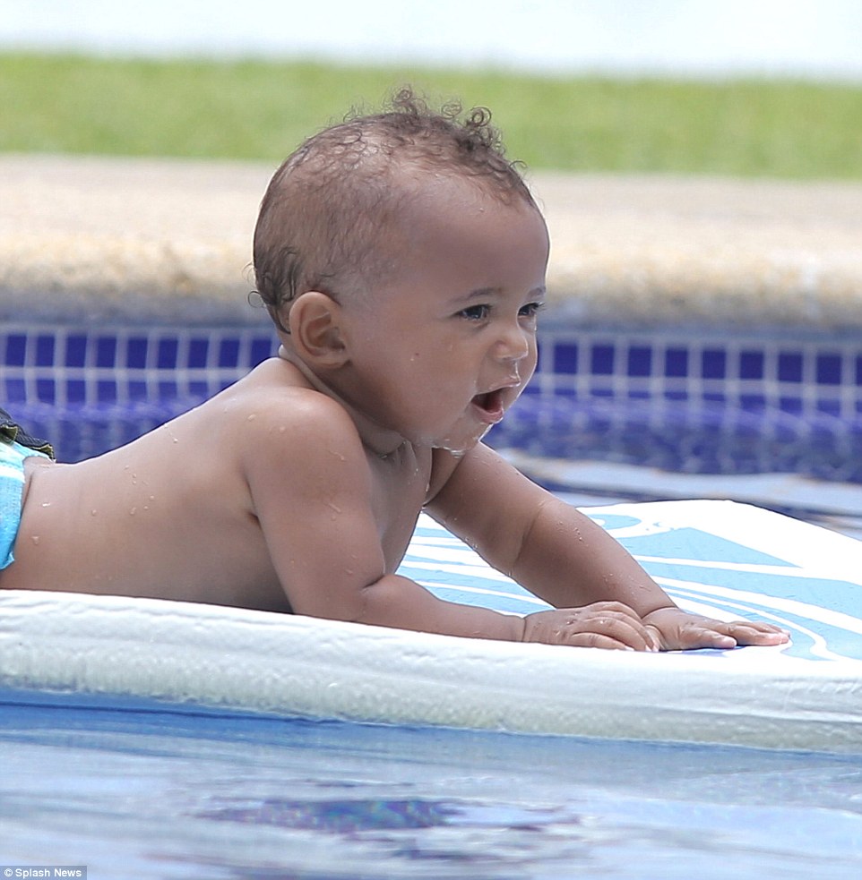Kim K and her kids enjoy time in the pool during Mexican getaway