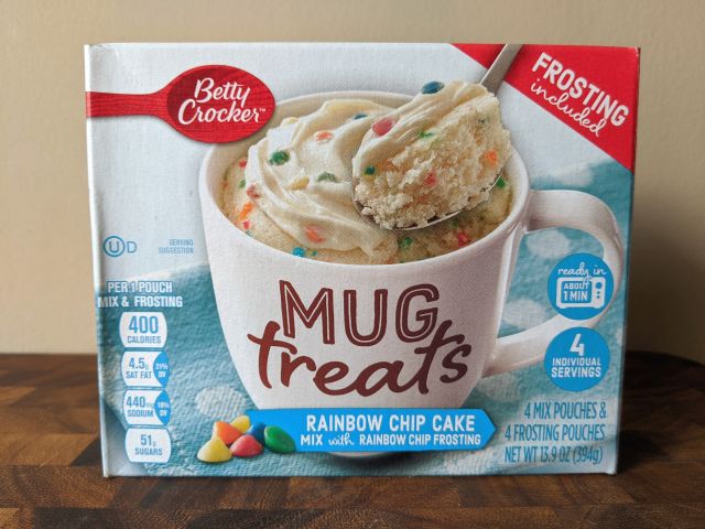 Betty Crocker Baking Mug Treats Rainbow Chip Cake MixFrosting, 