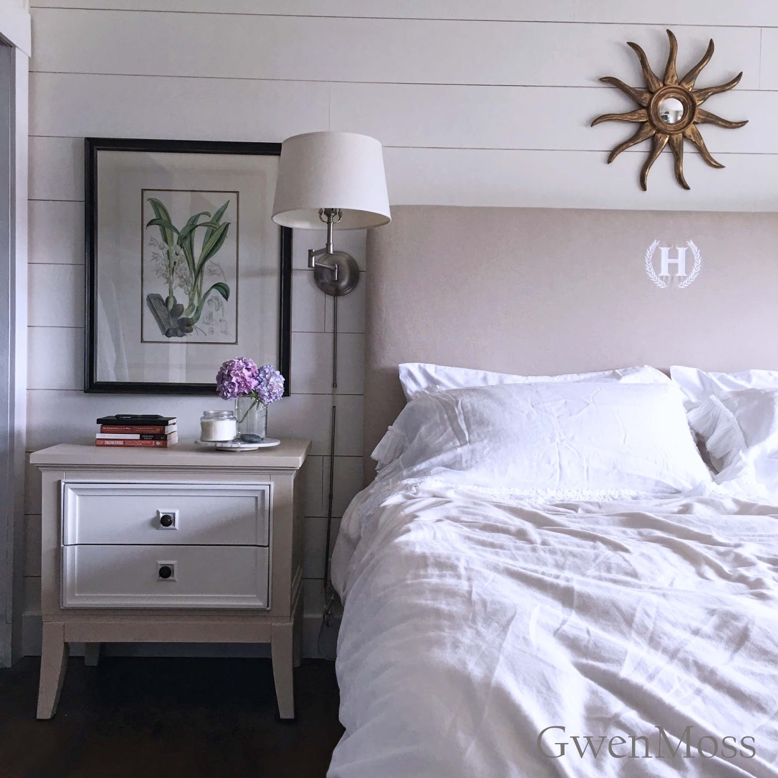 Gwen Moss It's done!! How I made my upholstered monogrammed headboard