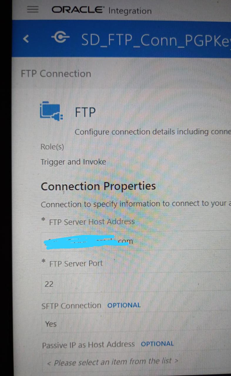 soalicious OIC Create SFTP connection with PGP private and public keys