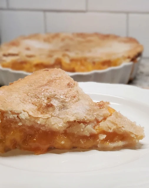 slice of peach pie