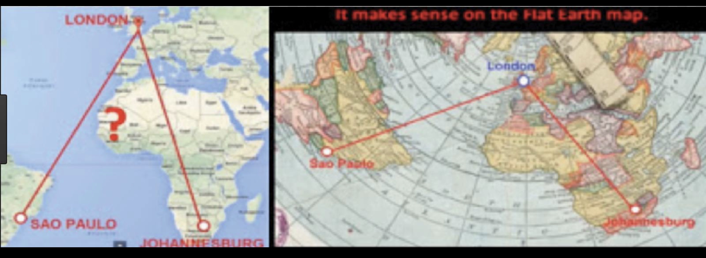 flat earth map flight paths