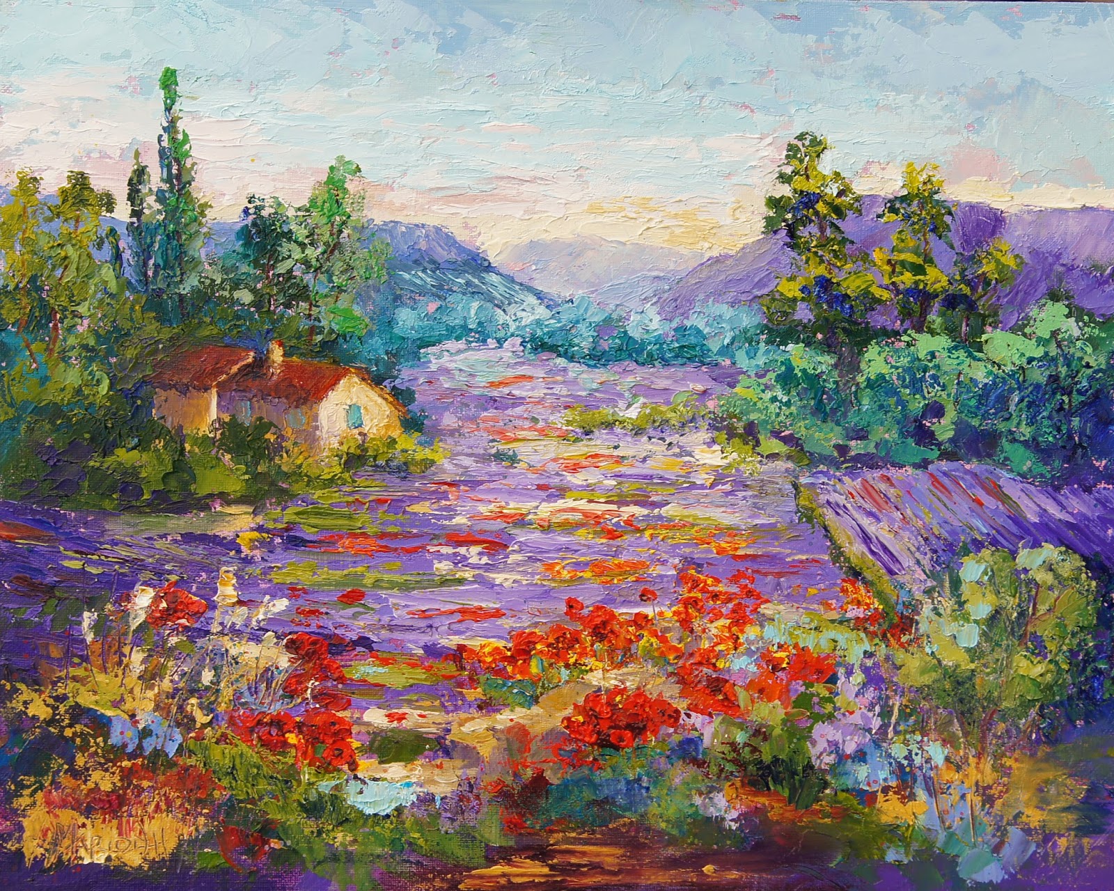 Palette Knife Painters, International Organic Lavender Field