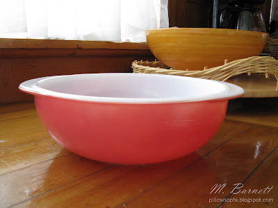 Pink Pyrex round casserole