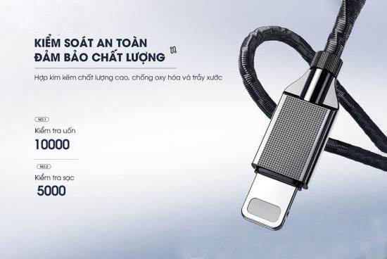 Cáp sạc nhanh kim loại Type C  và Lightning Remax RC-004