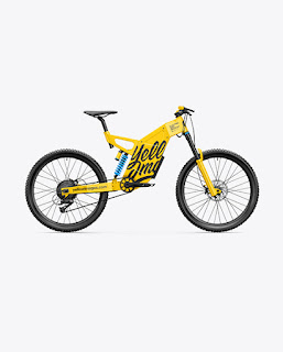 Download Free Electric Bike Mockup Right Side View PSD Mockup Template