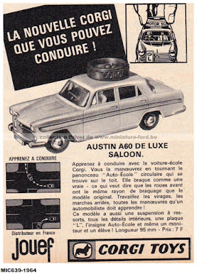 Corgi Toys publicité de 1964,  AUSTIN A60 DE LUXE SALOON