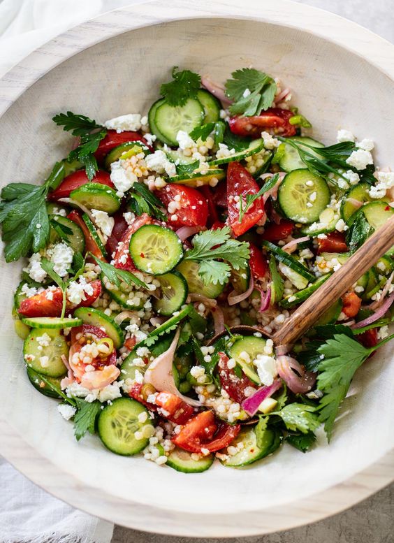 Israeli Couscous Salad with Feta Easy Food