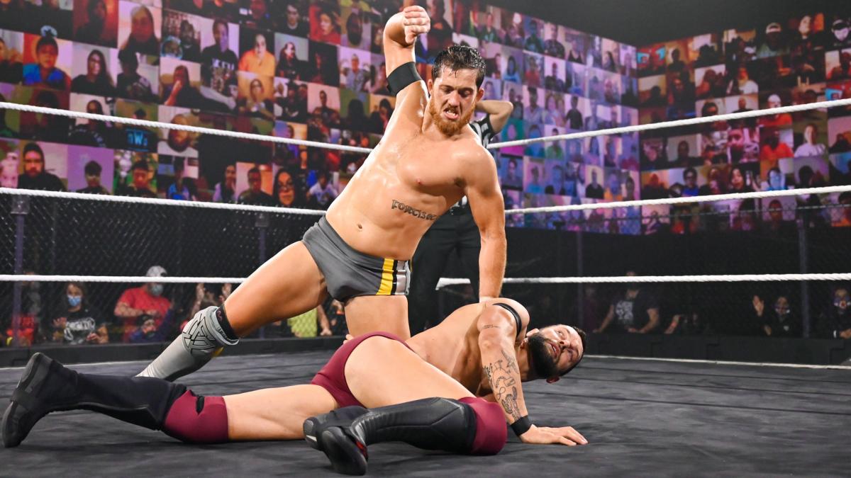 Kyle O'Reilly and Finn Balor in the Capitol Wrestling Center at WWE NXT Takeover 31
