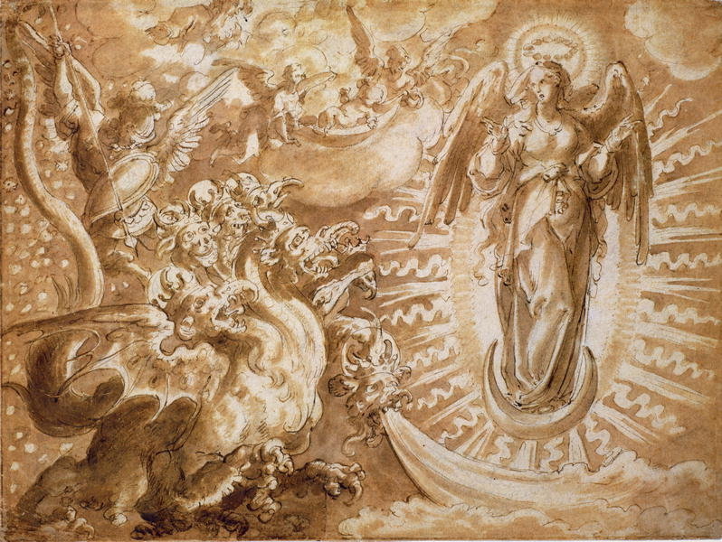 Картина большой красный дракон и жена облеченная в солнце