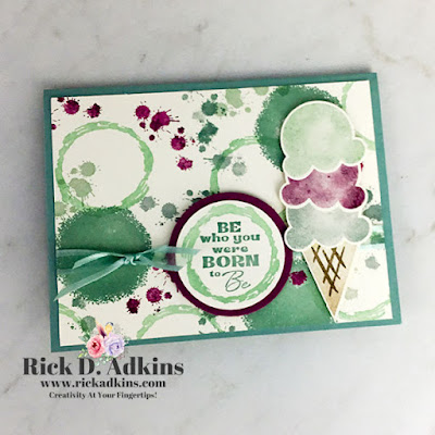 Check out my card using the Sweet Ice Cream, In Your Words, and Textures & Frames Stamp Sets.