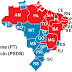 BRASIL / POLÍTICA: Veja no mapa os Estados  onde Dilma e Aécio venceram