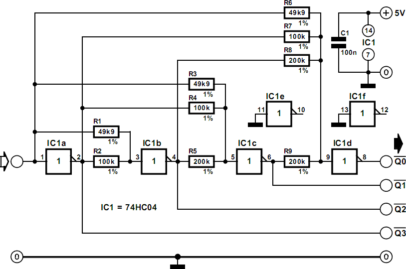 Easy Circuit Lab 4Bit Analogue to Digital Converter