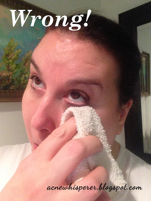 Removing leftover #mascara with a towel after washing is a HUGE no no !  This is how you get milia!