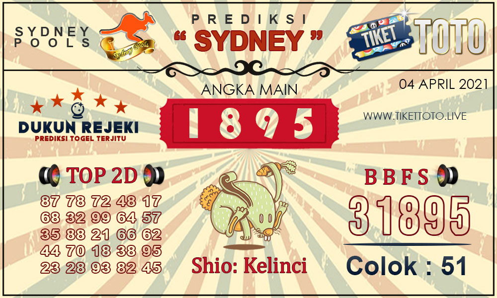Prediksi Togel SYDNEY TIKETTOTO 04 APRIL 2021