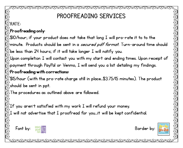 Proofreading rates per hour picture