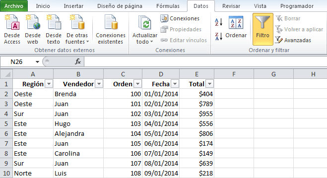 Introducción A La Informática Forense Filtros Y Tablas Dinamicas En Excel