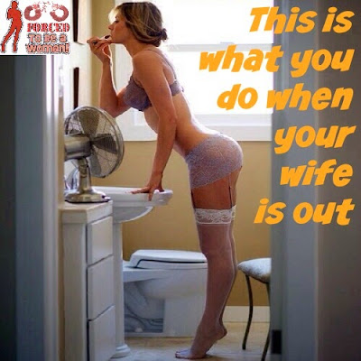 When your wife is out - Sissy TG Caption